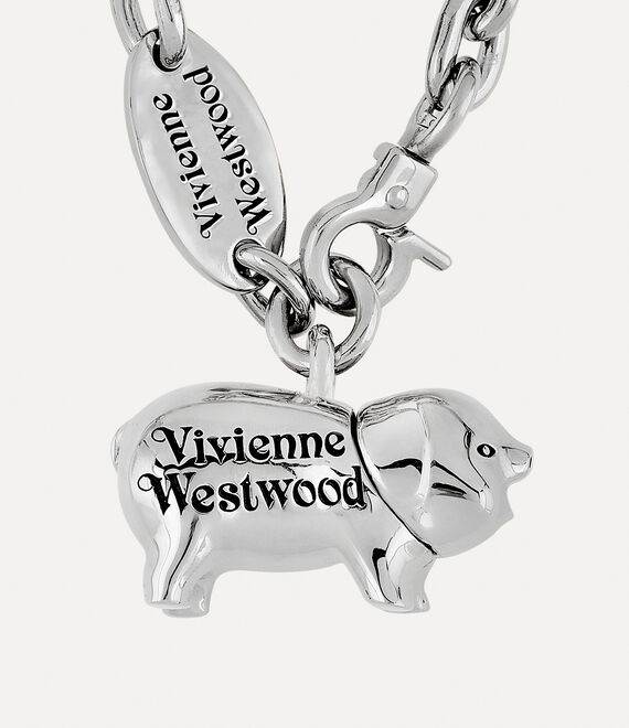 Vivienne Westwood Juanita Necklace in PLATINUM/BLACK Patina